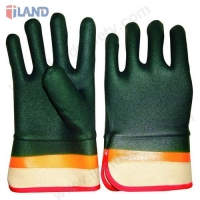 PVC Coated Gloves, Safety Cuff, Sandy Finish