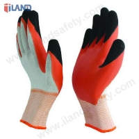 Double Latex Coated Gloves, Smooth Finish, 13G Polyester/Nylon Liner