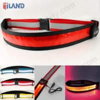 7BB601 Rechargeable LED Safety Waist Belt, Red