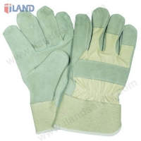 Leather Work Gloves, Canvas Back