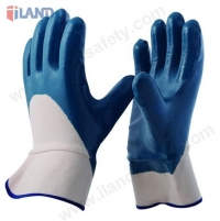 Nitrile Coated Gloves, Open Back, Safety Cuff.