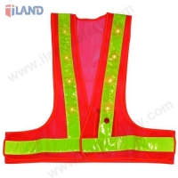 High Visibility Vest, Orange, 16 LED