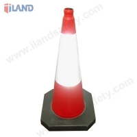 Rubber Traffic Cone, Red/Black