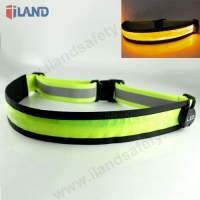 7BB602 Rechargeable LED Safety Waist Belt, Green