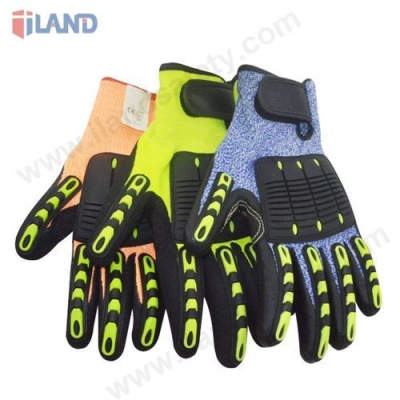 13G nitrile coated work gloves with TPR, cut resistance, sandy finish