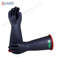 Black 10/20/30/40KV Electrical High Voltage Natural Latex Insulating Gloves