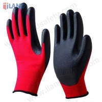 Nitrile Coated Gloves, 13 Guage Dimple Nylon Liner