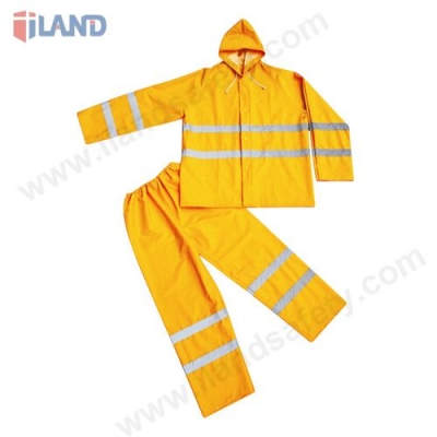 2-Piece Hooded Rainsuit with Reflective Tapes