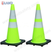 PVC Traffic Cone, Lime/Black