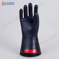 Black 2.5/5KV Electrical High Voltage Natural Latex Insulating Gloves