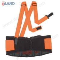 Back Support with Suspender, Mesh Fabric, Orange