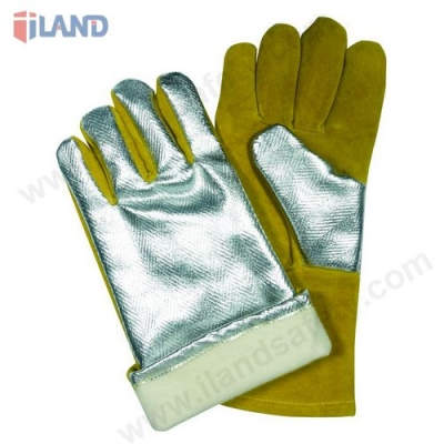 Welding Gloves, Heat Resistant Aluminum Back