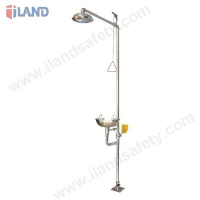 Shower with Eyewash Combination, Manual Emptying